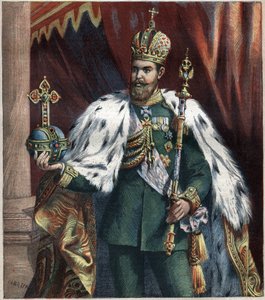 Portret van Alexander III (1845-1895), Keizer van Rusland. Gravure uit 1892. door Unknown artist