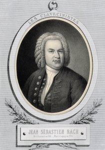 Portret in medaillon door Johann Sebastian Bach door Unknown artist