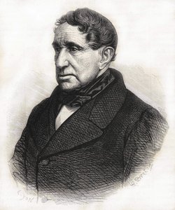 Portret van Achille Léonce Victor Charles de Broglie (1785 - 1870), hertog van Broglie. Gravure uit de 19e eeuw door Unknown artist