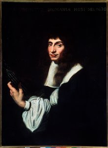 Portret van Agostino Trombetti (17e eeuw) Italiaanse gitarist en zanger door Unknown artist