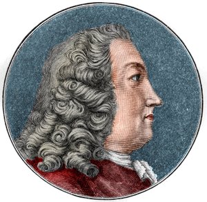 Portret van Albrecht von Haller, Zwitserse fysioloog en botanicus (1708-1777). Gravure