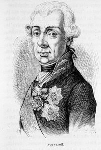 Portret van Alexander Souwaroff (Souvaroff of Souvarov of Alexander Suvorov) (1729-1800), Russische maarschalk (1729 - 1800) door Unknown artist