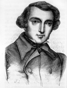 Portret van Alexis de Tocqueville (1805 - 1859), Franse historicus en politicus. Gravure 19e eeuw