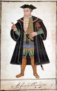 Portret van Alphonse (Alfonso of Afonso) door Albuquerque (1453 - 1515). Manuscript door Pedro Varretto de Resenda. 16e eeuw. door Unknown artist