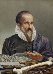 Portret van Ambroise Paré (1509-1590), Franse chirurg. uit La Ciencia y sus Hombres door Louis Figuier. Barcelona 1881