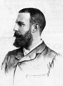 Portret van de Amerikaanse schrijver Francis Marion Crawford (1854-1909) in 1887. door Unknown artist