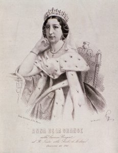 Portret van Anna de la Grange in Lucrezia Borgia (gravure) door Unknown artist