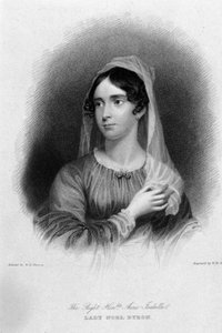 Portret van Anne Isabelle Noel Byron (1792-1860), vrouw van dichter George Gordon Byron. Gravure