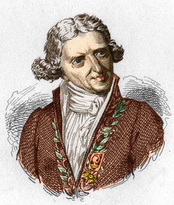Portret van Antoine Augustin Parmentier (1737 - 1813), Franse militaire apotheker en agronoom. Gravure uit 1845 door Unknown artist