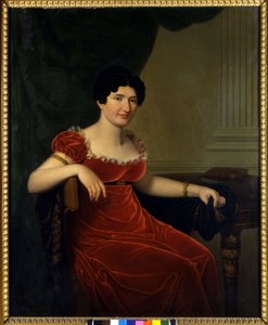 Portret van Antonietta Fagnani Arese, geliefde vrouw van de Italiaanse dichter Ugo Foscolo. Schilderij uit de 19e eeuw door Unknown artist