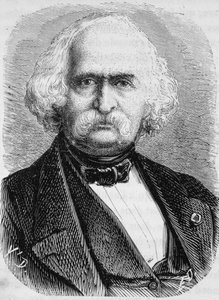 Portret van Auguste Perdonnet, civiel ingenieur. Gravure van het einde van de 19e eeuw in 