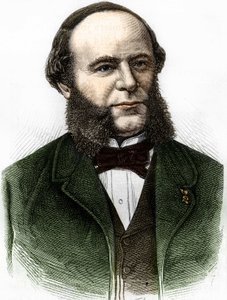 Portret van Auguste Pouyer-Quertier (Pouyer Quertier) (1820 - 1891). Gravure uit het einde van de 19e eeuw.