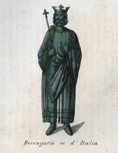 Portret van Berengarius II koning van Italië (900-966) - Berengarius II of Berengarius van Ivrea - gravure uit 