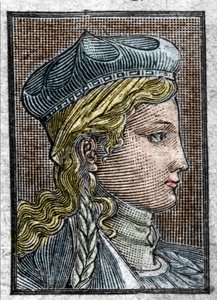 Portret van Brunehaut of Brunehilde (ca. 534-613) vrouw van Sigebert I. door Unknown artist