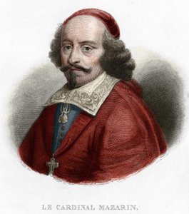 Portret van kardinaal Jules Mazarin (Giulio Raimondo Mazzarino of Mazarino) (1602-1661) gravure uit 1854 door Unknown artist