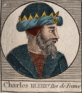 Portret van Karel III de Eenvoudige (879-929) koning van de Franken door Unknown artist