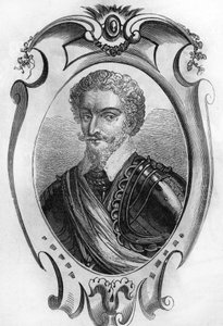 Portret van Charles de Gontaut, Baron, later Hertog van Biron (1562-1602). Maarschalk van Frankrijk. Gravure uit 1866.