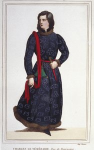 Portret van Karel de Stoute (1433-1477), Hertog van Bourgondië. Gravure uit 1830 door Unknown artist