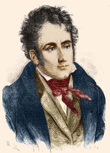 Portret van Chateaubriand. Gravure 19e eeuw