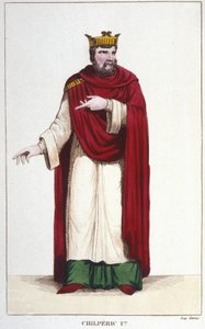 Portret van Chilperic I (539 - 584), koning van Neustrië door Unknown artist