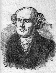 Portret van Christian Hahnemann (1755 - 1843), oprichter en arts van de homeopathie. Gravure uit de 19e eeuw. door Unknown artist