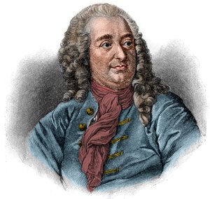Portret van Christian von Wolff, Duitse jurist, wiskundige en filosoof. Gravure door Unknown artist