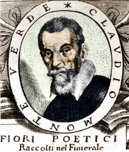 Portret van Claudio Monteverdi naar het frontispice van Fiori poetici raccolti nel funerale del molto illustrious e molto reverendo Signor Claudio Monteverdi, gepubliceerd in Venetië in 1644 door Unknown artist