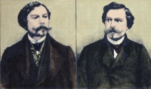 Portret van Edmond Goncourt (1822-1896) en Jules Goncourt (1830-1870) broers schrijvers door Unknown artist