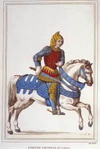 Portret van Etienne de Vignoles of Vignolles genaamd La Hire (Lahire). Franse krijgsman 1390-1443. Gravure van 1830