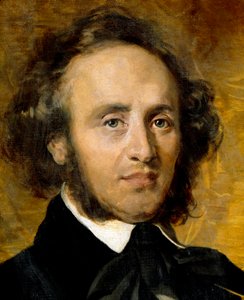 Portret van Felix Mendelssohn Bartholdy (1809-1847) Duitse componist door Unknown artist