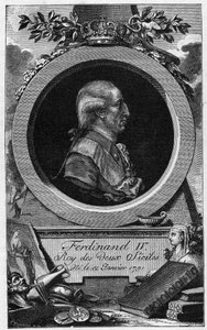 Portret van Ferdinand I van de Twee Siciliën (of Ferdinand IV van Napels) (1751-1825) - 19e-eeuwse gravure door Unknown artist