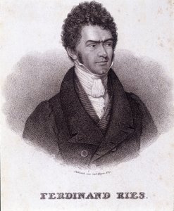 Portret van Ferdinand Ries (1784 - 1838), Duitse componist en pianist. Gravure uit de 19e eeuw door Unknown artist