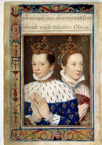Portret van Frans II (1544-1560) en Marie Stuart (1542-1587) koning en koningin van Frankrijk