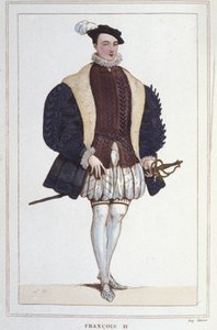 Portret van Francois II (1544 - 1560), Koning van Frankrijk, gravure uit 1830 door Unknown artist