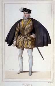 Portret van Francois II (1544 - 1560), Koning van Frankrijk gravure uit 1830 door Unknown artist