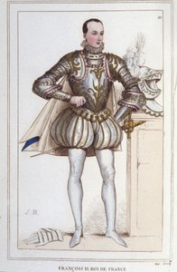 Portret van Francois II (1544 - 1560), Koning van Frankrijk gravure uit 1830 door Unknown artist