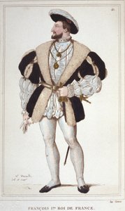 Portret van Francois I (1494 - 1547) Gravure uit 1830
