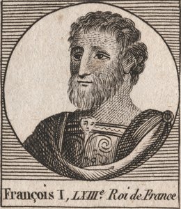 Portret van Frans I (1494 - 1547), Koning van Frankrijk (gravure uit 