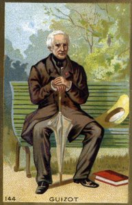 Portret van François Guizot (1787 - 1874) Franse politicus en historicus. Chromolithografie van de 19e eeuw door Unknown artist