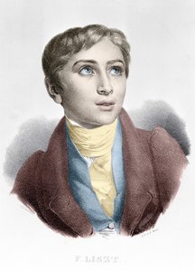 Portret van Franz Liszt (1811-1886), Hongaarse componist en pianist. door Unknown artist