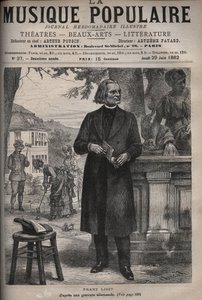 Portret van Franz Liszt (1811-1886), Hongaarse componist, pianist en dirigent - gravure in 
