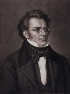 Portret van Franz Schubert (gravure) door Unknown artist