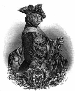 Portret van Frederik II (1712-1786), koning van Pruisen, bekend als Frederik de Grote. door Unknown artist