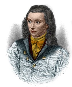 Portret van Friedrich von Hardenberg, ook bekend als Novalis (1772-1801), Duitse dichter van de romantische beweging.