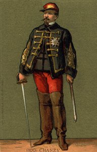 Portret van Generaal Chanzy (1823 - 1883) Chromolithografie van de late 19e eeuw