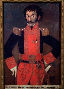 Portret van generaal Santander, Colombiaanse militair en staatsman door Unknown artist