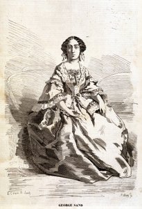 Portret van George Sand (Aurore Dupin, Barones Dudevant) (1804-1876) door Unknown artist