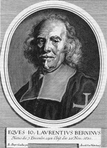 Portret van Gian Lorenzo Bernini bekend als De Bernini (1598-1680), Italiaanse beeldhouwer, schilder en architect. Gravure door Arnold Van Westerhout uit 1682. door Unknown artist