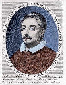 Portret van Girolamo (of Gerolamo) Frescobaldi (1583 - 1643) Italiaanse componist. door Unknown artist