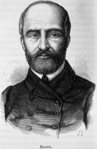 Portret van Giuseppe Mazzini, Italiaanse patriot en revolutionair (1805 of 1808 - 1872) door Unknown artist